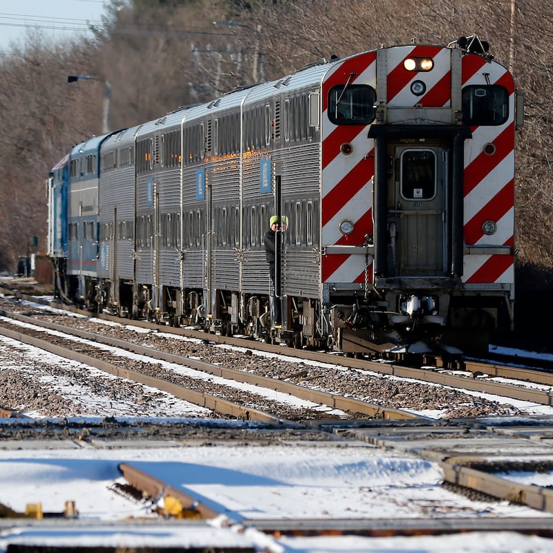 A Metra train in the Crystal Lake rail yard on Thursday, Jan. 23. 2025. Metra plans to move the rail yard from Crystal Lake to an area off Lamb Road north of the train tracks in Woodstock.