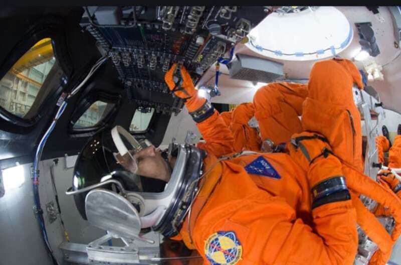 An astronaut aboard an Orion spacecraft during a 2022 test toggles a switch designed by a team at Otto Engineering of Carpentersville. Otto's switches are headed to the moon as part of the Artemis II mission in April 2026.