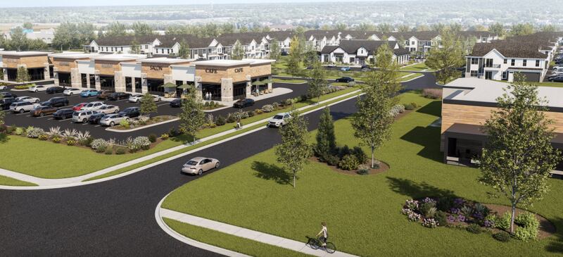 A rendering of the 37-acre mixed-use development off Route 31 on the Damisch Farm property in Cary.