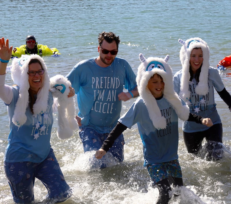 The Inclusive Icicles participate in the Yorkville Polar Plunge on Sunday, March 2, 2025.