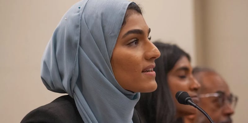 Rep. Nabeela Syed, sponsor of a prescription drug board bill, speaks at a committee meeting Tuesday, March 25. Although the bill faced many concerns from lawmakers, it passed out of committee pending an amendment.