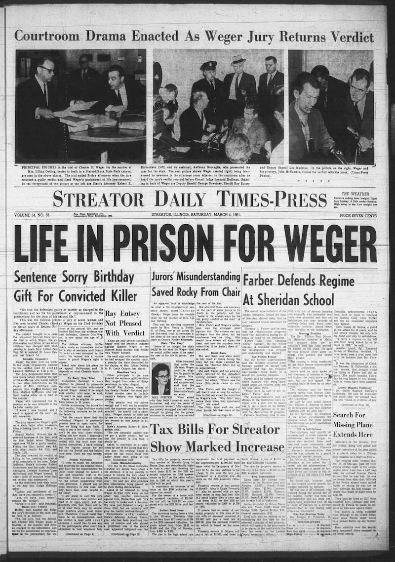 The cover of the Streator Daily Times-Press for March 4, 1961