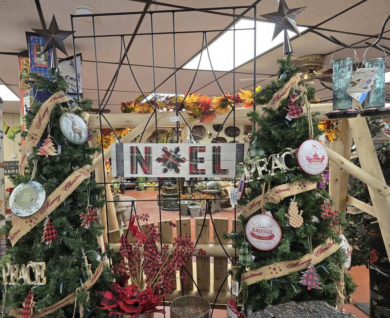 Danchris Nursery, 1000 Bernstein St., is one of the 22 businesses participating in the Streator Chamber of Commerce's Christmas in July. They also have put out a seasonal display to get in the spirit.