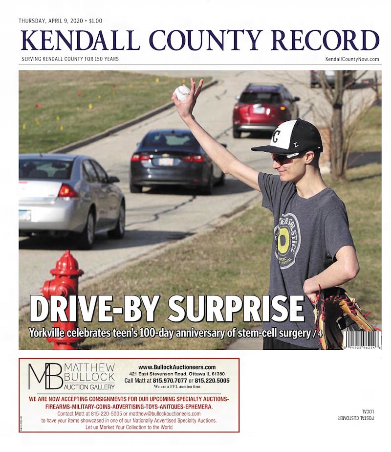 The cover of the Kendall County Record for April 9, 2020