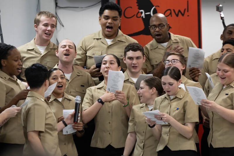 "Seeing them singing carols arm in arm with veterans, it takes your breath away," volunteer April Andrews said.