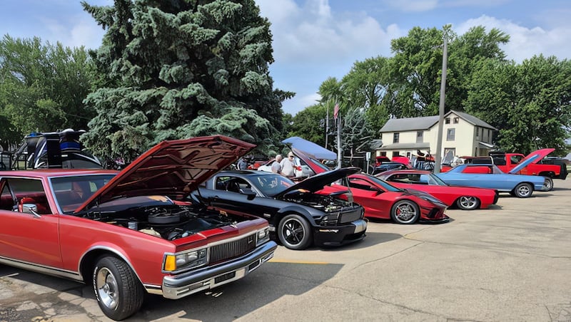 A variety of vintage and custom automobiles were showcased throughout downtown Leaf River during the 2026 Car Show.