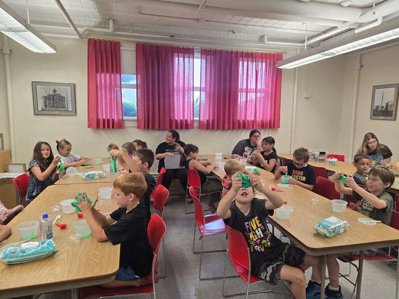 A slime lab was recently held as part of the Flagg-Rochelle Public Library's 2026 summer reading program.
