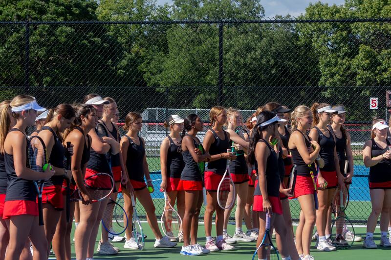 The Yorkville High School's girls tennis program celebrated the grand opening of the district's new eight-court tennis complex on Aug. 26.