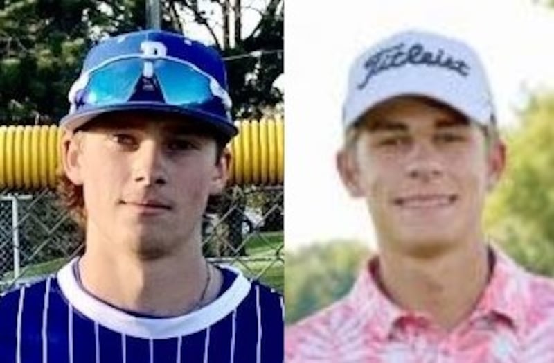 Princeton's Ryan Jagers (left) and Hall's Luke Bryant were unanimously selected to the 2026 Three Rivers East All-Conference baseball team.