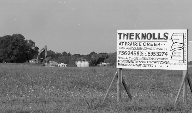 The Knolls Subdivision in DeKalb seen as another phase of construction began in August 2000.