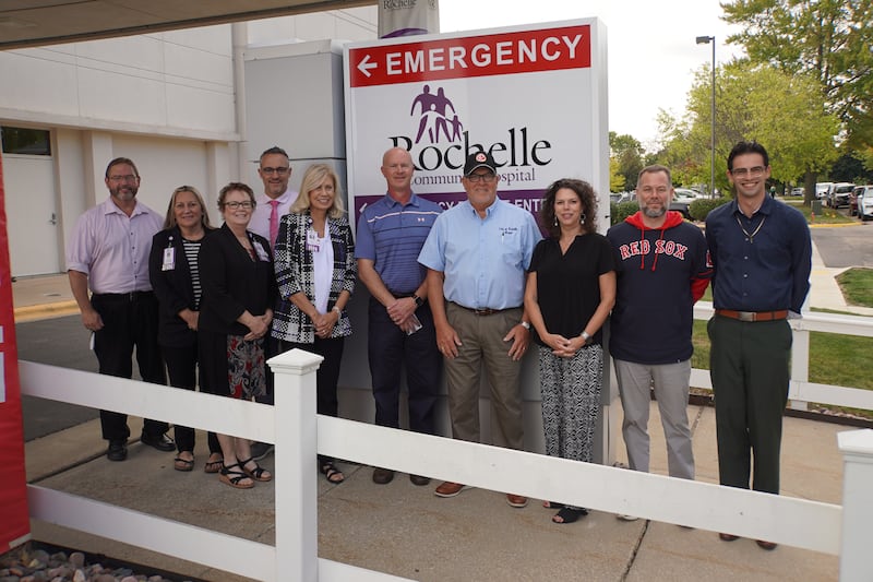 The check presentation was attended by representatives from Rochelle Community Hospital, the City of Rochelle, and Rock River Valley Blood Center.