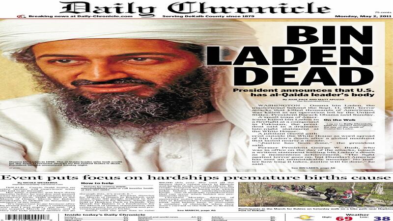 Historical covers for May 2: Bin Laden dead
