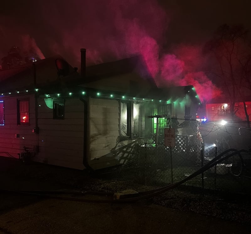 A home in the 400 block of State Street in Joliet was damaged by fire on Wednesday. Dec. 24, 2025.