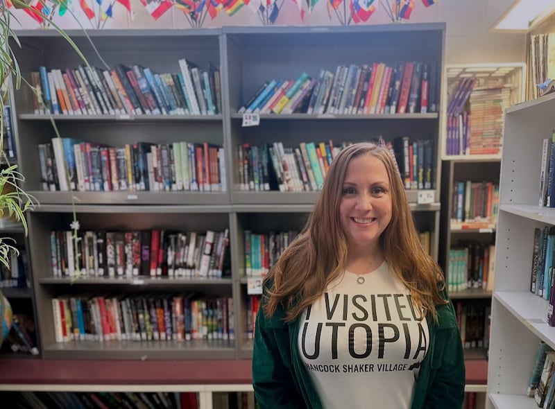 John F. Kennedy Middle School eighth-grade Language Arts and Honors teacher Jennifer Gruca is seen in her classroom on Monday, March 25, 2025.