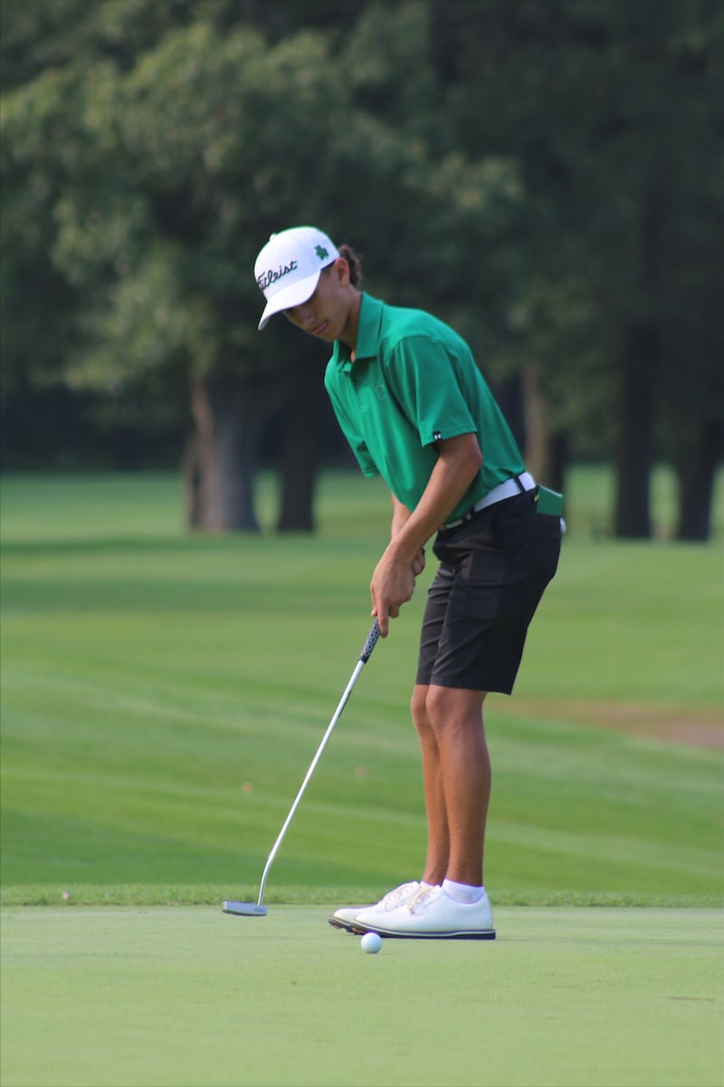 Nolan Andrews putts during a match this season.