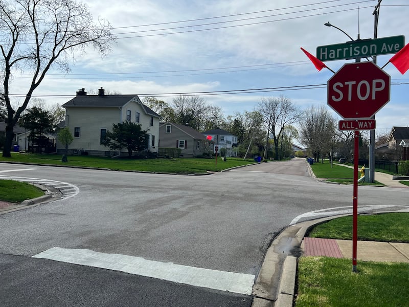 The city of Wheaton is considering traffic calming measures at Harrison Avenue and Washington Street.