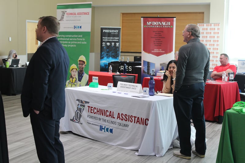 Local business leaders connect with the Illinois Tollway during the Contracting With Government workshop on May 13, 2025 at the Edward Schock Centre in Elgin.