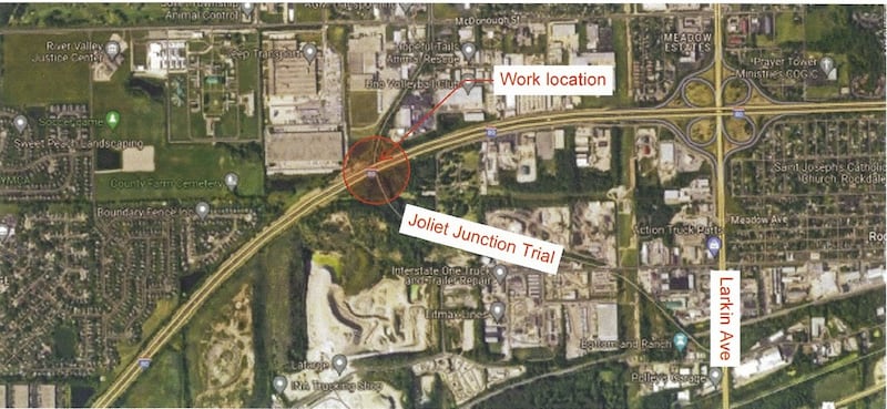 A portion of the Will County Forest Preserve's Joliet Junction Trail will be closed from Jan. 26 until March 21 due to construction on I-80.