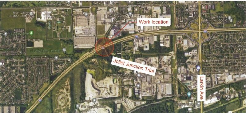 A portion of the Will County Forest Preserve's Joliet Junction Trail will be closed from Jan. 26 until March 21 due to construction on I-80.