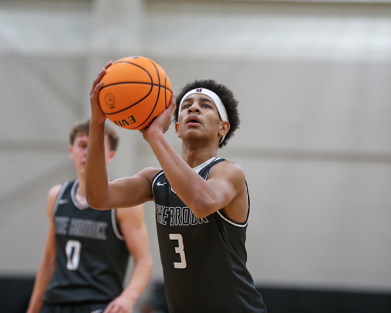 Bolingbrook's Davion Thompson (3) shoots a free throw during their When Sides Collide Shootout basketball tournament matchup between Warren at Bolingbrook. Jan 25, 2025 in Lisle.