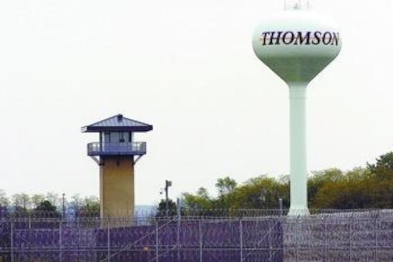 A guard station towers over the largely empty $140 million state prison in Thomson. Plans call to open it further in 2009. (Alex T. Paschal/SVN)
