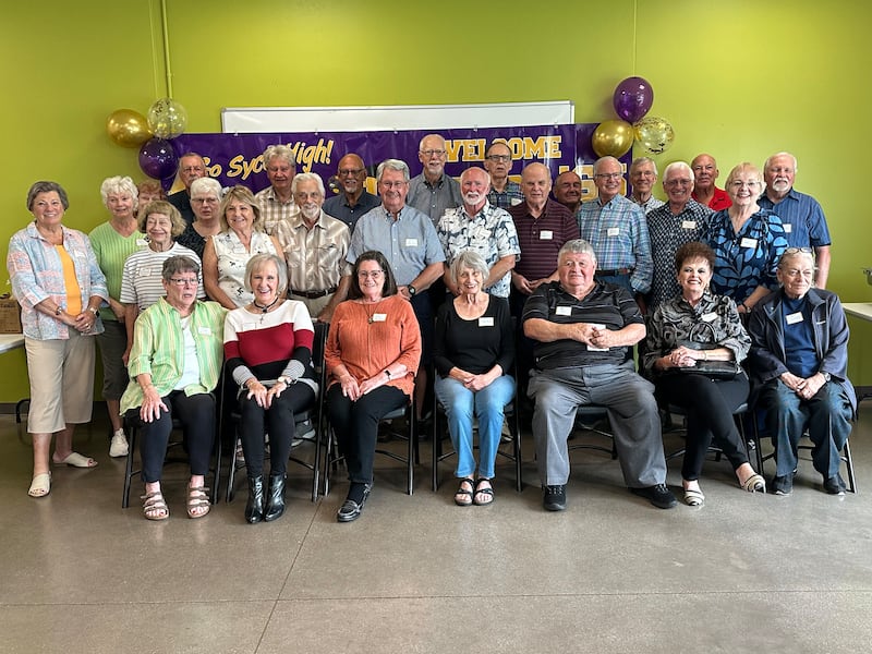 Sycamore High School Class of 1965 pose for a 60th reunion photo at a luncheon held on Sept. 13, 2025, at the Sycamore Community Center, 340 Illinois Route 64, Sycamore. The reunion included Swedish exchange student Hans Dahlgren, who later became a United Nations representative and European Union minister.