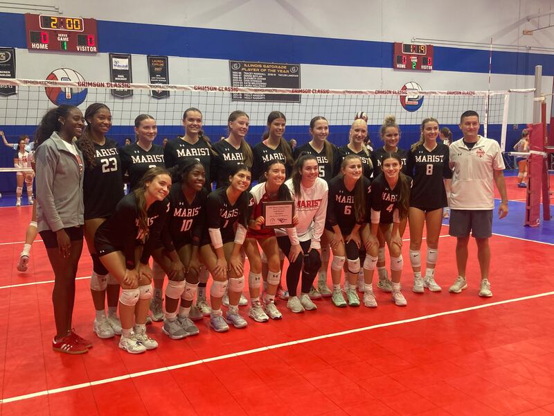 The Marist volleyball team after winning the Plainfield North Invite.