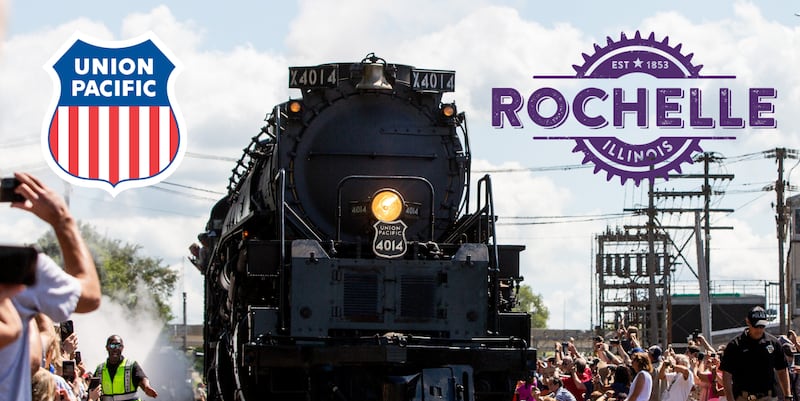Union Pacific's Big Boy 4014 steam engine will be making a whistle stop at the Rochelle Railroad Park on Tuesday, June 2, 2026 from 3-3:15 p.m. at the Rochelle Railroad Park at 124 N. Ninth St. on its way to West Chicago.