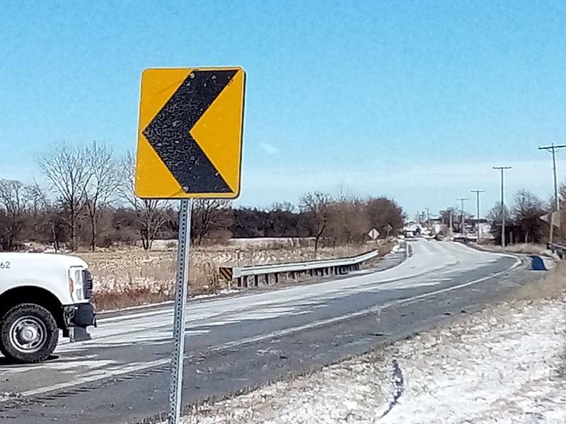 The location where a Manhattan School District 114 bus collided with a passenger vehicle, near the intersection of Manhattan Monee Road and Kankakee Road, in southeastern Will County on Thursday, Jan. 15, 2026.