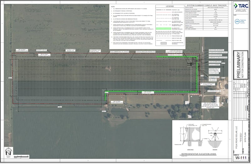 A preliminary draft of the 5-megawatt solar project was submitted to DeKalb County as a part of Trajectory Energy Partners' effort to secure a new special use permit for the project.