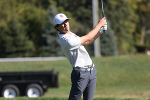 Wheaton Academy boys team, Owen Coniaris in the lead at Class 2A golf state tournament