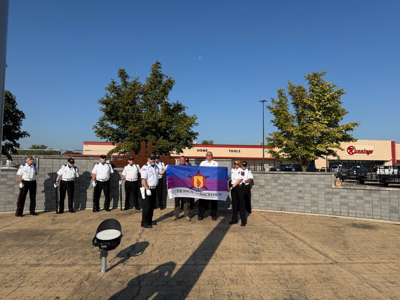(From left) Commander Robert Dettman with Grundy County Sheriff Ken Briley, Morris Fire Chief Tracey Steffes, and Morris Police Chief Alicia Steffes on Thursday, Sept. 11, 2025.