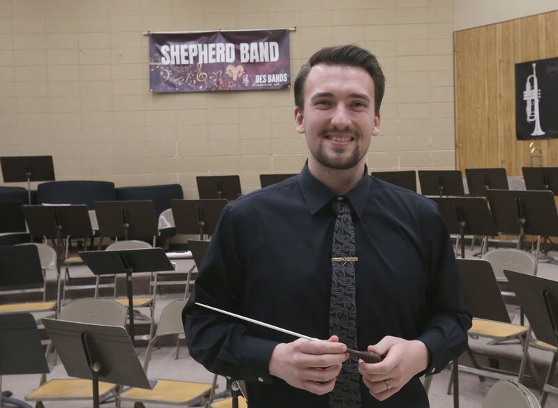 Martin Czernicki poses for a photo in his band classroom on Thursday, March 20, 2025 at Shepherd Middle School in Ottawa.
