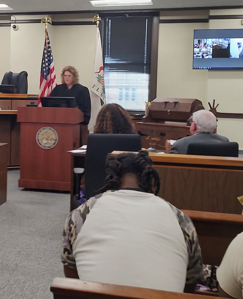 Kankakee County Circuit Judge Lindsay Parkhurst makes comments prior to the first graduation ceremony of the Mental Health Court July 2, 2025 at the Kankakee County courthouse.