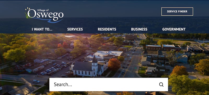 Photo of village of Oswego's current website.