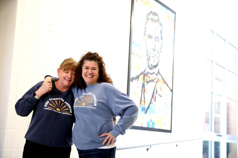 Deanne Dahlquist (left) and Yvette Harding are paraprofessionals for the St. Charles School District 303 Transition Program.