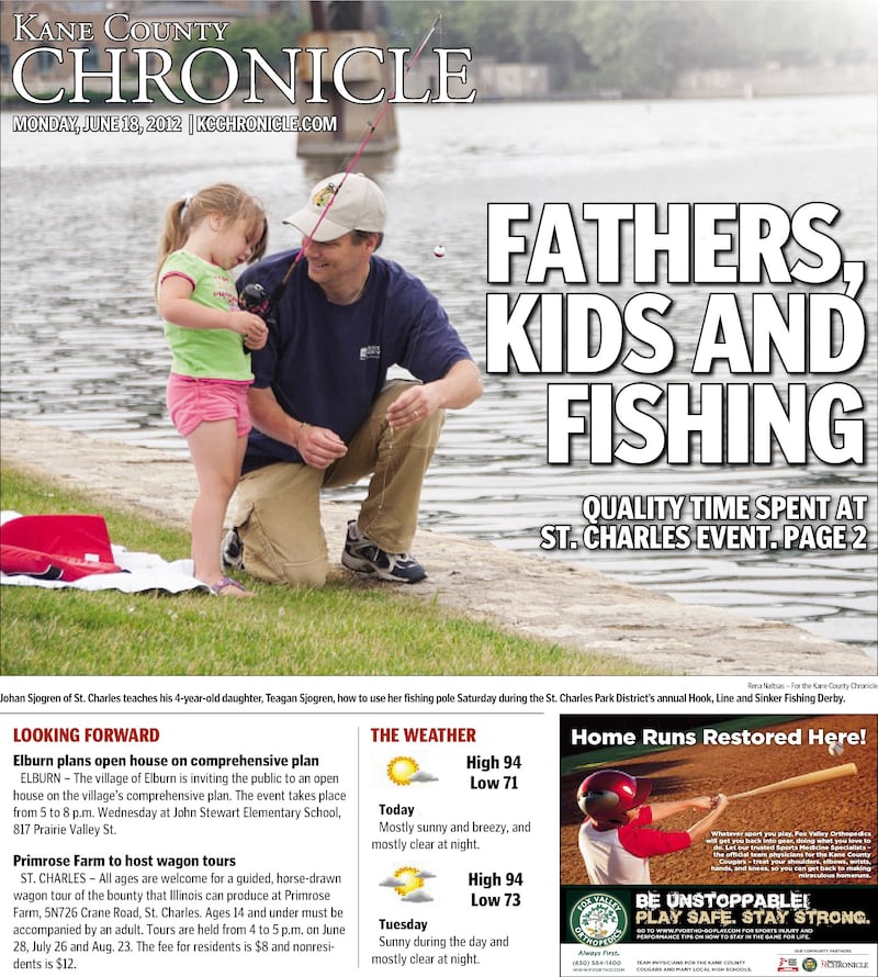 The cover of the Kane County Chronicle for June 18, 2012