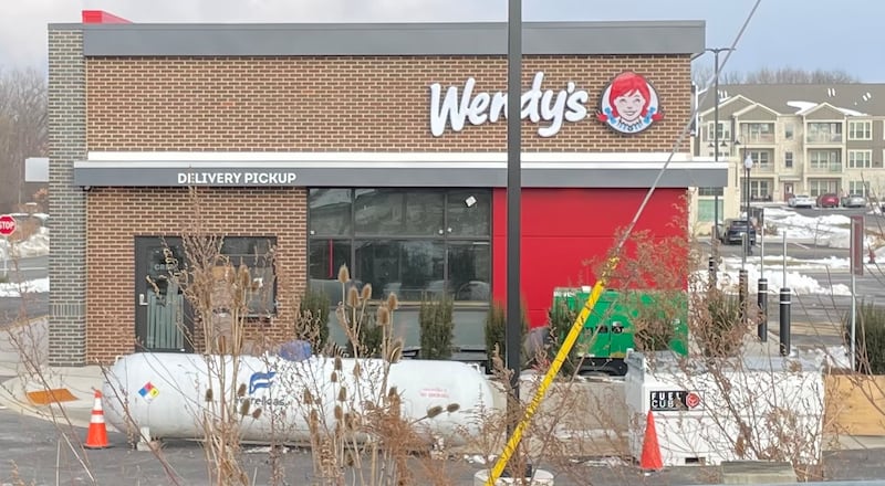 The Wendy's restaurant under construction along 159th Street by Springs at Lockport residential property just west of Interstate 355 in Lockport on Dec. 15, 2025.