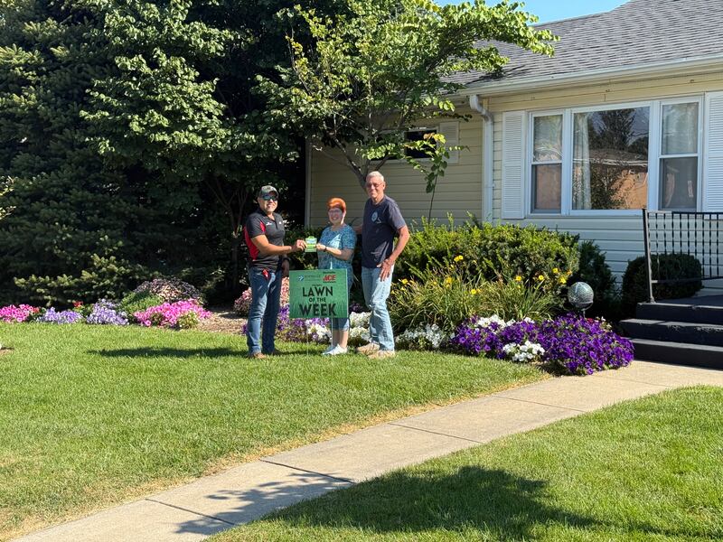 The Rochelle Chamber of Commerce recently presented its Lawn of the Week award for the week of Sept. 2 to Ken and Becky Hardy.