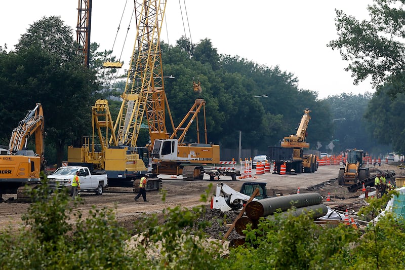 Work continues near Randall and Miller roads on Thursday, July 31, 2025, The county roadwork project, relying on federal dollars, runs between Ackman Road in Crystal Laker to Acorn Lane and Polaris Drive in Lake in the Hills.