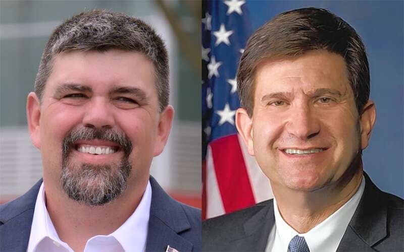 Morgan Coghill, from left, and U.S. Rep. Brad Schneider are Democratic candidates in the 10th Congressional District primary race.