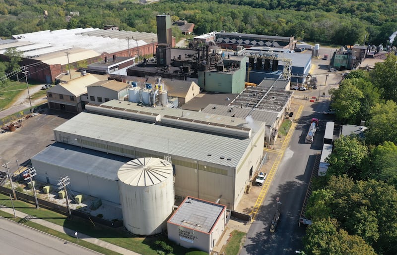 An aerial view of Carus Chemical Company on Tuesday, Sept. 23, 2025 in La Salle.