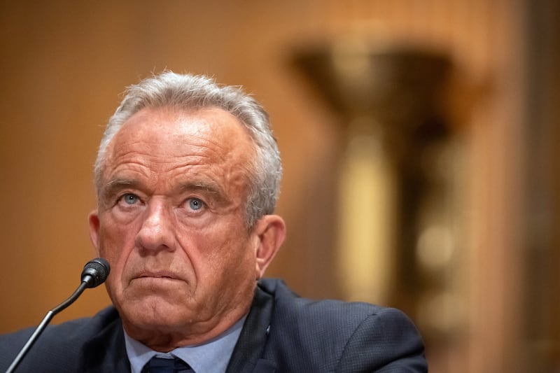 Secretary of Health and Human Services Robert F. Kennedy Jr., appears before the Senate Finance Committee, on Capitol Hill in Washington, Thursday, Sept. 4, 2025. (AP Photo/Mark Schiefelbein)