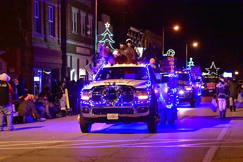 Feezing temperatures didn't stop the crowd from lining the streets Saturday evening, Nov. 30, 2024,  for Prophetstown's annual Lighted Christmas Parade.