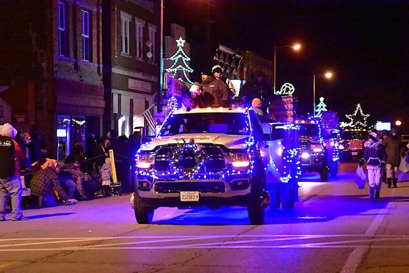 Feezing temperatures didn't stop the crowd from lining the streets Saturday evening, Nov. 30, 2024, for Prophetstown's annual Lighted Christmas Parade.