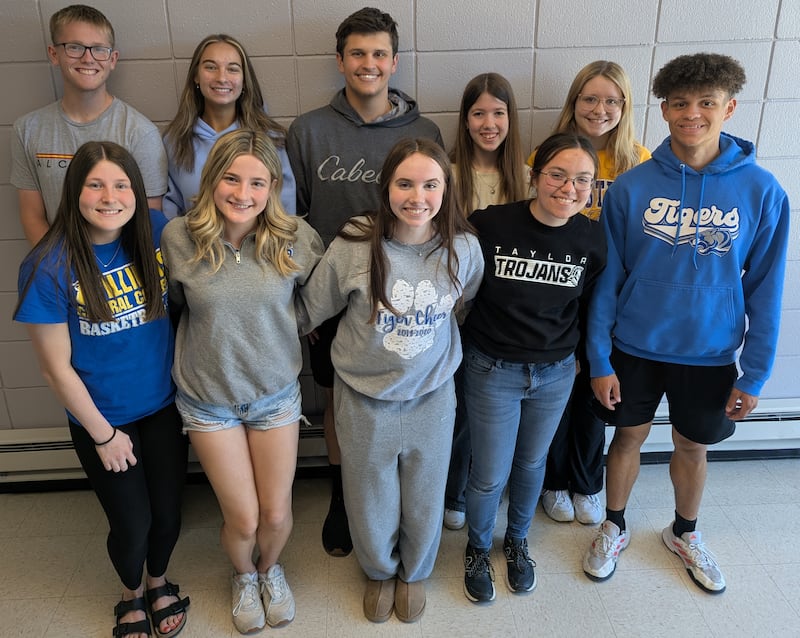 Princeton High School Spanish IV students Landon Davis (back row, from left), Kathy Maciczak, Matthew Lord, Ava Knaak, Haylee Mancini, (front row) Camryn Driscoll, Lydia Hardy, Tessa Carlson, Lydia Johson and Levi Boggs