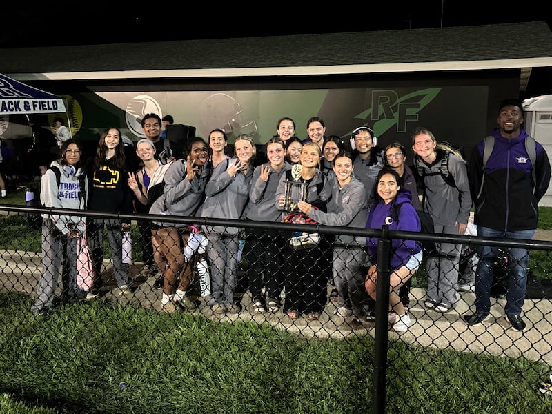The Rochelle girls track team took third at the Rocket Invite at Rock Falls.