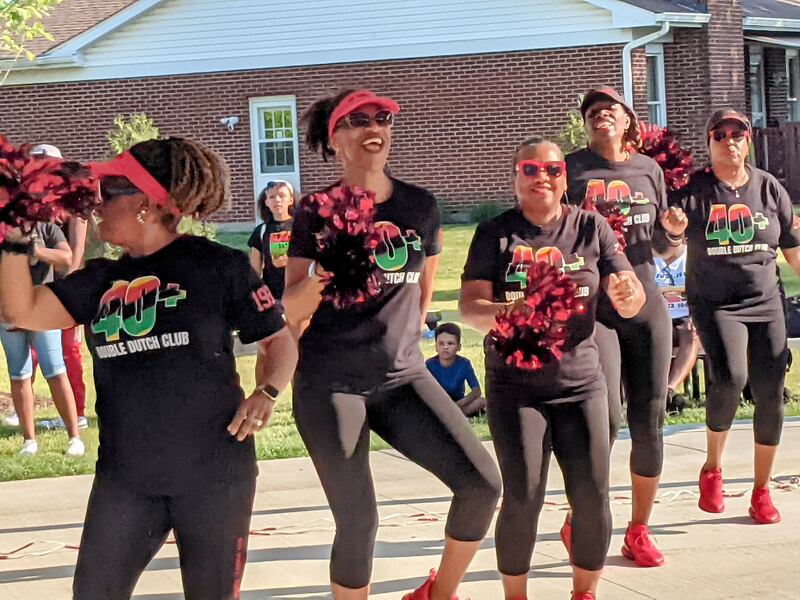 Members of the 40+ Double Dutch Club perform June 19 at Juneteenth in Kendall County – A Celebration of Love & Education at Yorkville Congregational United Church of Christ