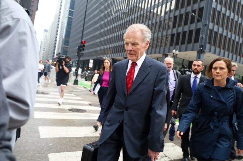 Former Democratic House Speaker Michael Madigan departs the Dirksen Federal Courthouse after receiving a 7.5 year prison sentence on corruption charges on June 13, 2025.