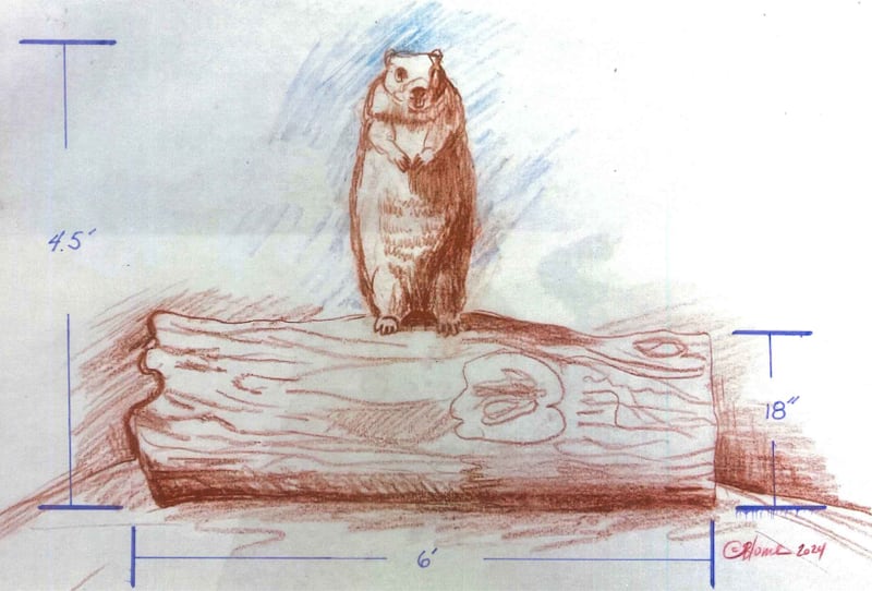 A proposed rendering for the groundhog statue on Woodstock Square.